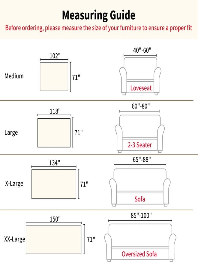 WEYOND Chenille Couch Cover Pet Friendly, Sofa Cover Washable, Reversible Sofa Slipcover for Sectional Sofa, Loveseat, 2 or 3 Cushion Couch, Corner Sofa, Futon Cover (71" X 118", White) - Image 5
